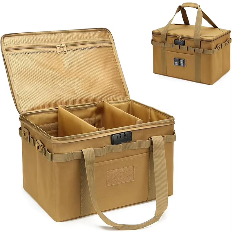 Large Capacity 38L Utility Shoulder Strap Tote Organizer Outdoor Tactical Camping Gear Holder Combination Lock Storage Bag