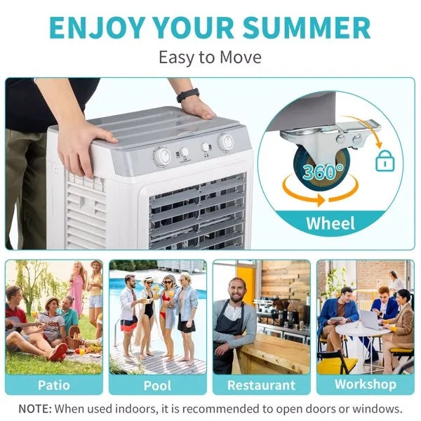 3 In 1 Portable Evaporative Cooler,Indoor,Outdoor,2353CFM Personal Air