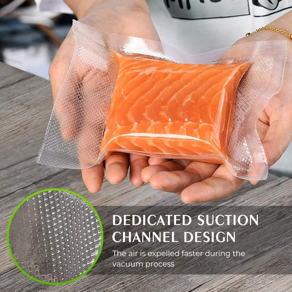 Vacuum Sealer Bags for Food,Seal a Meal Bags Rolls,8Inx50 Rolls 2 Pack,,Commercial Grade, Heavy Duty, BPA Free,Great for Vac Storage.Total 100 Feet!!!