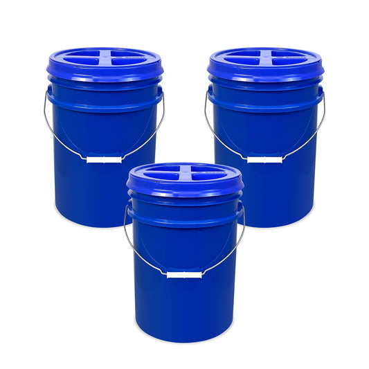 ePackageSupply Premium 5 Gallon Food Grade Plastic Pail with Gamma Seal Lid | Made in USA | BPA-Free | Heavy-Duty 90 Mil | Airtight Stackable Container, 6 Count