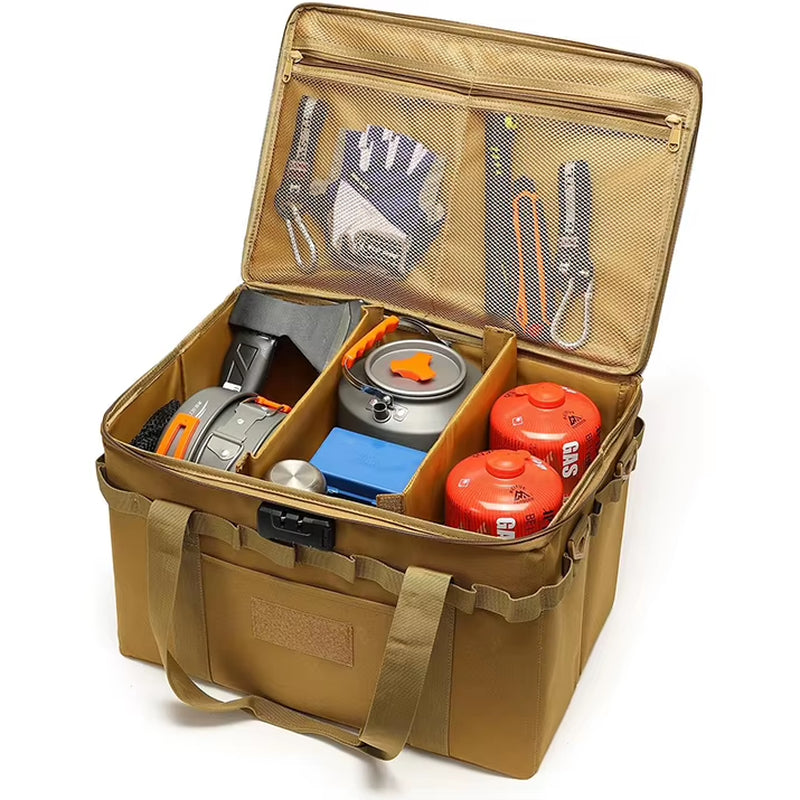 Large Capacity 38L Utility Shoulder Strap Tote Organizer Outdoor Tactical Camping Gear Holder Combination Lock Storage Bag