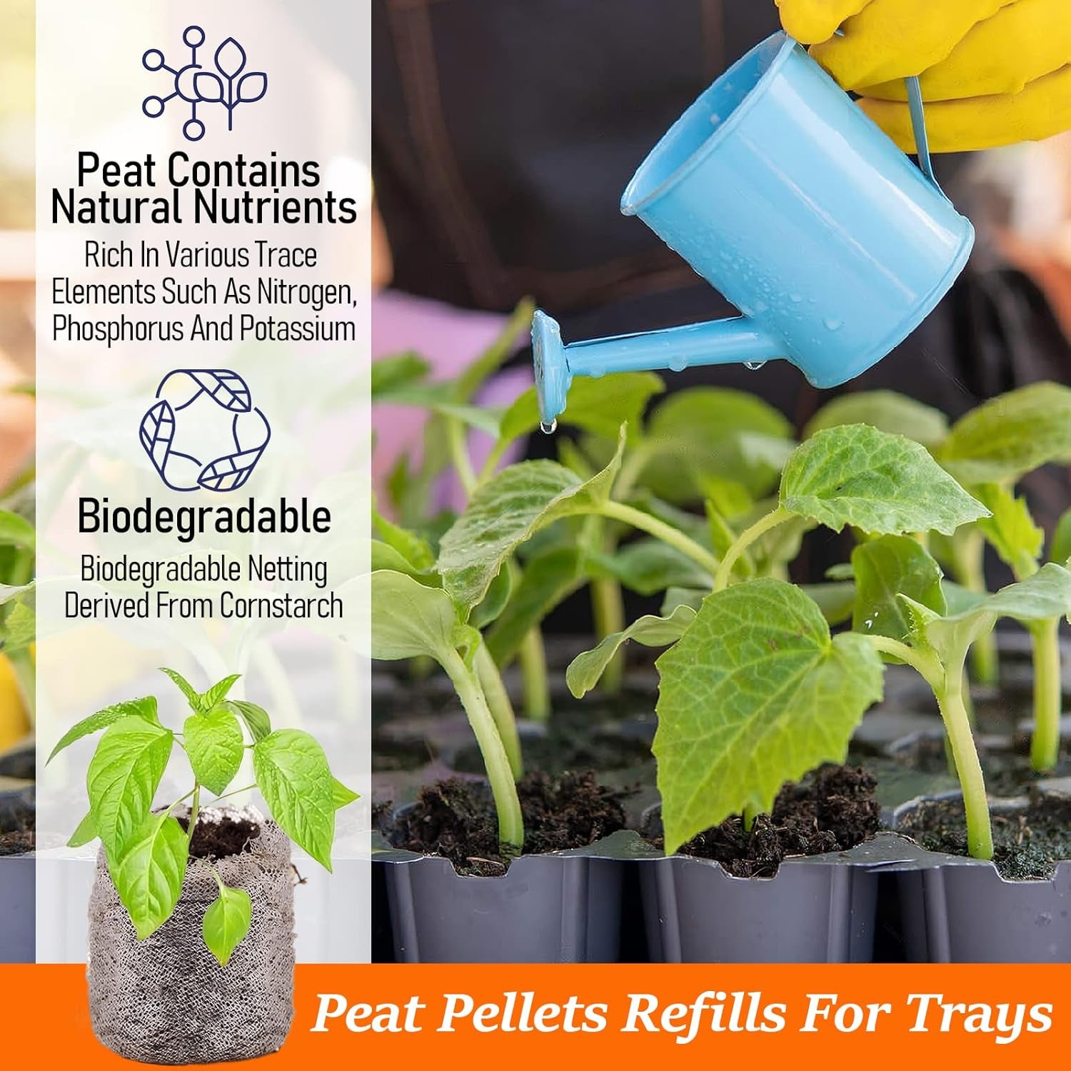 50 Pcs 30Mm Seed Starter Peat Pellets Pods for Seedlings- Compressed Seed Starting Pellets Seed Starter Pods Plugs Soil Peat Pods for Starting Seeds, Garden Planting Herb Flower Vegetables