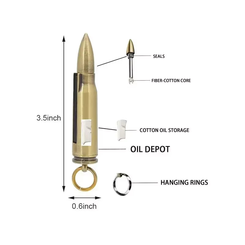 Metal Keychain Match Lighter, Portable Retro Waterproof Lighter, Emergency Survival Equipment Lighter Barbecue Camping Gifts