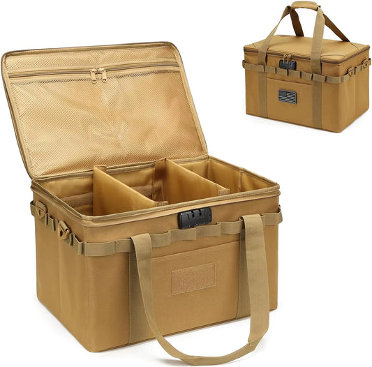 Large Capacity 38L Utility Shoulder Strap Tote Organizer Outdoor Tactical Camping Gear Holder Combination Lock Storage Bag