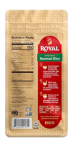 Royal - Naturally Aged Authentic Long Grain Indian White Basmati Rice - 15 lbs
