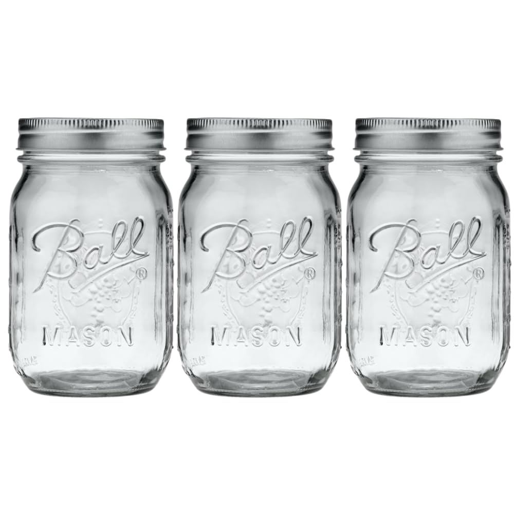 Ball Wide Mouth Glass Mason Jars with Lids and Bands, Used for Canning, Pickling, Juice, Jam, Jelly, Quart Size 32 Ounce (Pack of 2)