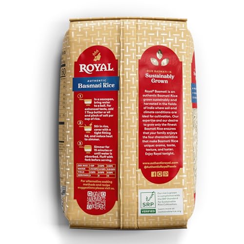 Royal - Naturally Aged Authentic Long Grain Indian White Basmati Rice - 15 lbs