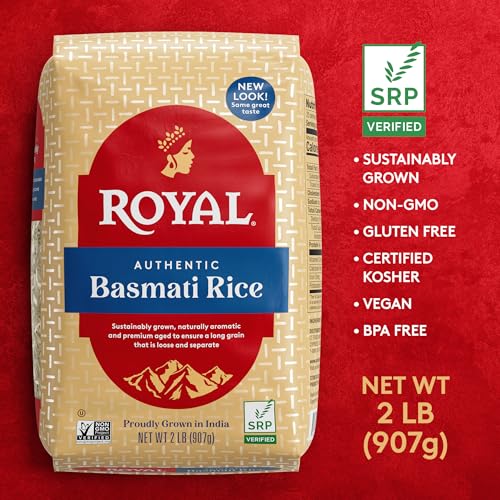 Royal - Naturally Aged Authentic Long Grain Indian White Basmati Rice - 15 lbs