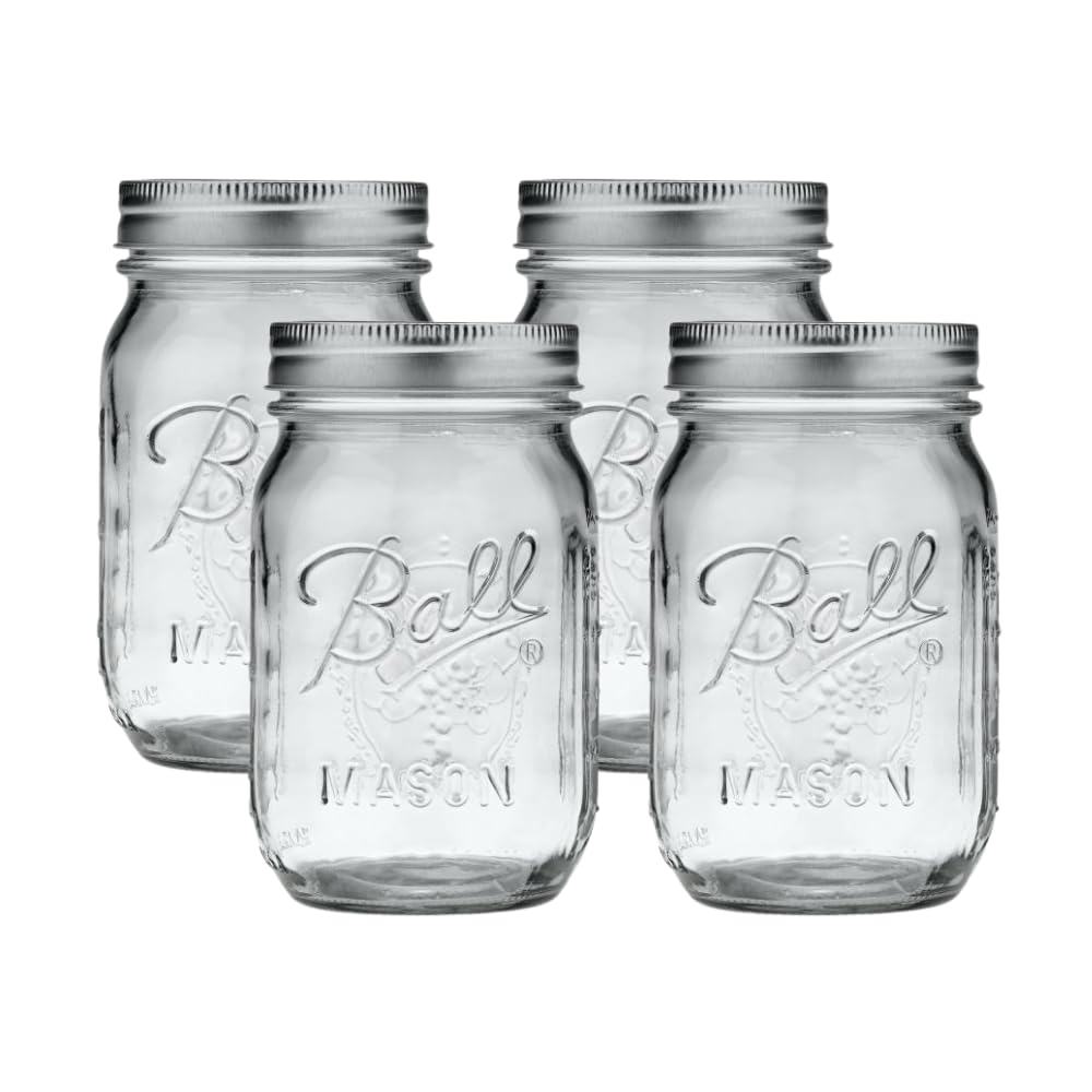 Ball Wide Mouth Glass Mason Jars with Lids and Bands, Used for Canning, Pickling, Juice, Jam, Jelly, Quart Size 32 Ounce (Pack of 2)