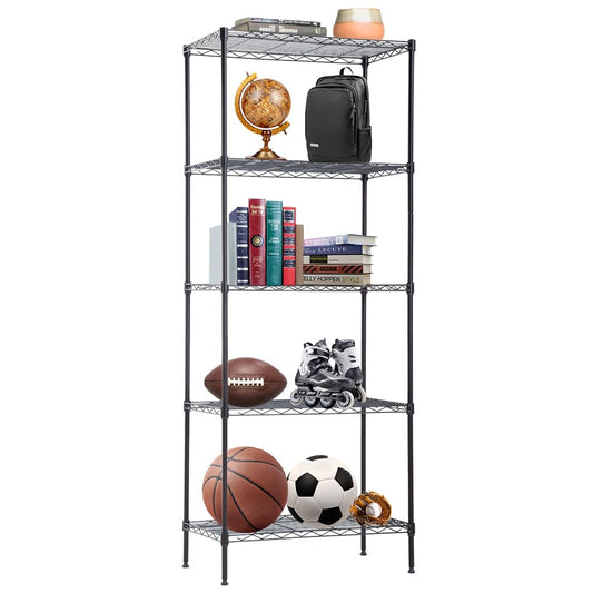 BestOffice | 4-Tier Wire Storage Shelves | 36x14x54 | Black | with Adjustable Racks | Heavy-Duty Metal Shelf, Holds Upto 1000 lbs | No-Tool Assembly | Ideal for Home & Garage Shelving