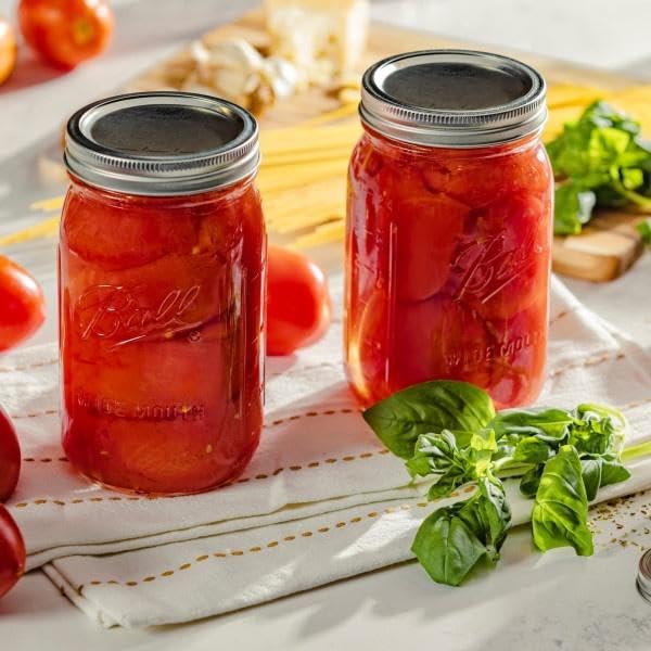 Ball Wide Mouth Glass Mason Jars with Lids and Bands, Used for Canning, Pickling, Juice, Jam, Jelly, Quart Size 32 Ounce (Pack of 2)
