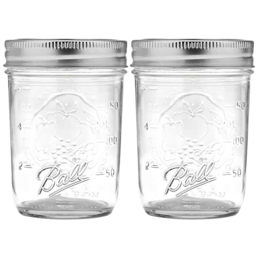 Ball Wide Mouth Glass Mason Jars with Lids and Bands, Used for Canning, Pickling, Juice, Jam, Jelly, Quart Size 32 Ounce (Pack of 2)