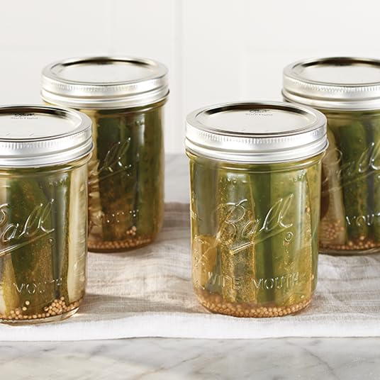 Ball Wide Mouth Glass Mason Jars with Lids and Bands, Used for Canning, Pickling, Juice, Jam, Jelly, Quart Size 32 Ounce (Pack of 2)