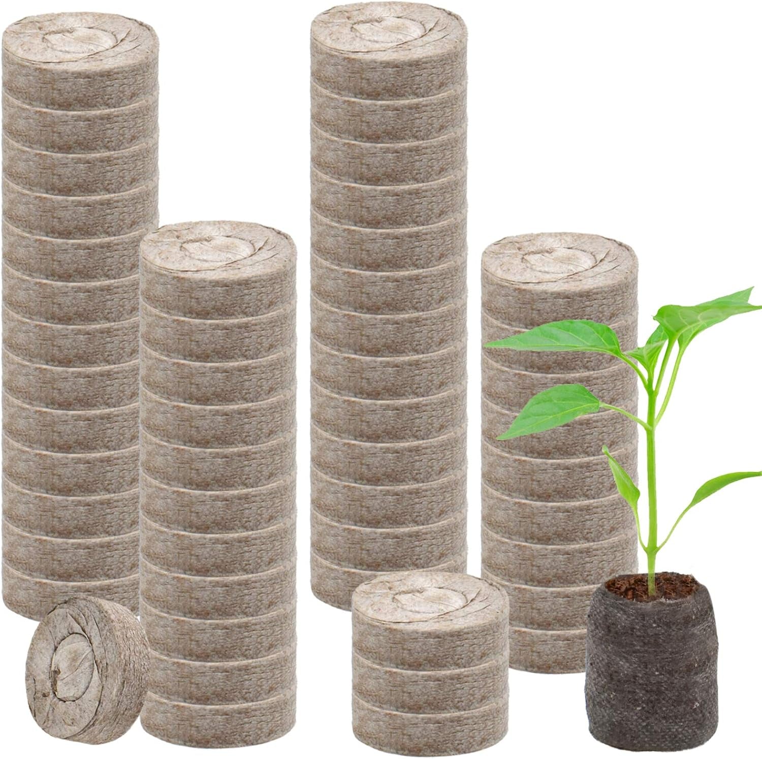 50 Pcs 30Mm Seed Starter Peat Pellets Pods for Seedlings- Compressed Seed Starting Pellets Seed Starter Pods Plugs Soil Peat Pods for Starting Seeds, Garden Planting Herb Flower Vegetables