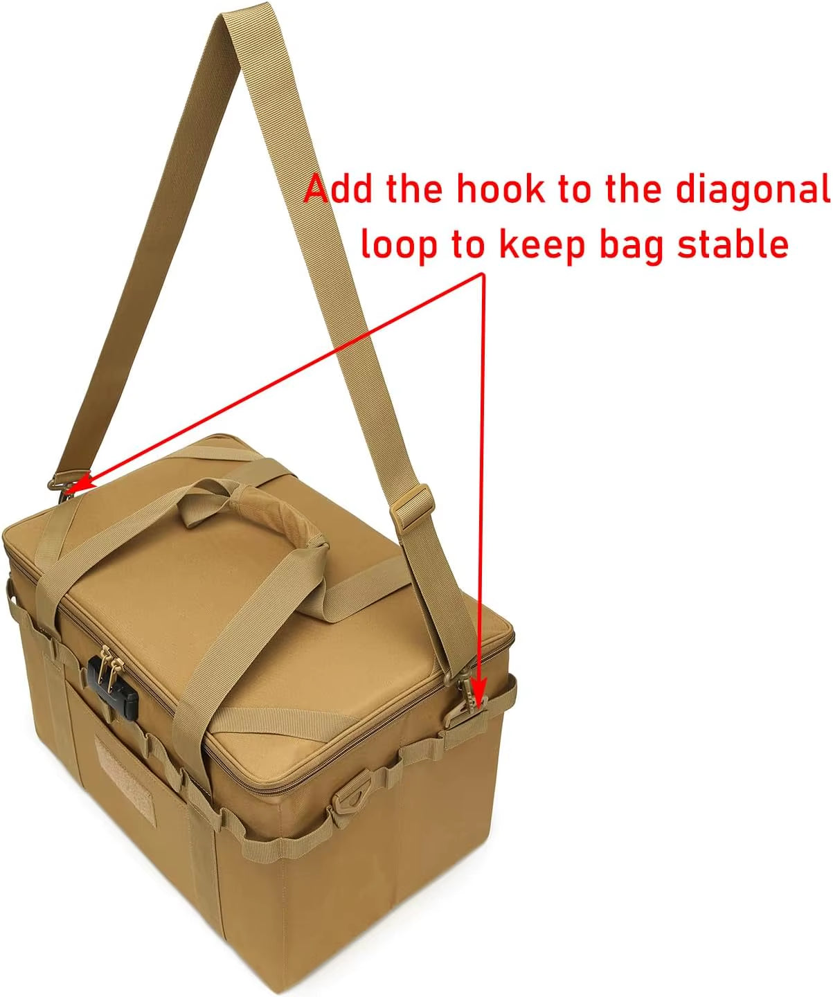 Large Capacity 38L Utility Shoulder Strap Tote Organizer Outdoor Tactical Camping Gear Holder Combination Lock Storage Bag