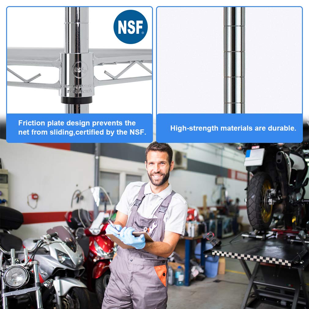 BestOffice | 4-Tier Wire Storage Shelves | 36x14x54 | Black | with Adjustable Racks | Heavy-Duty Metal Shelf, Holds Upto 1000 lbs | No-Tool Assembly | Ideal for Home & Garage Shelving