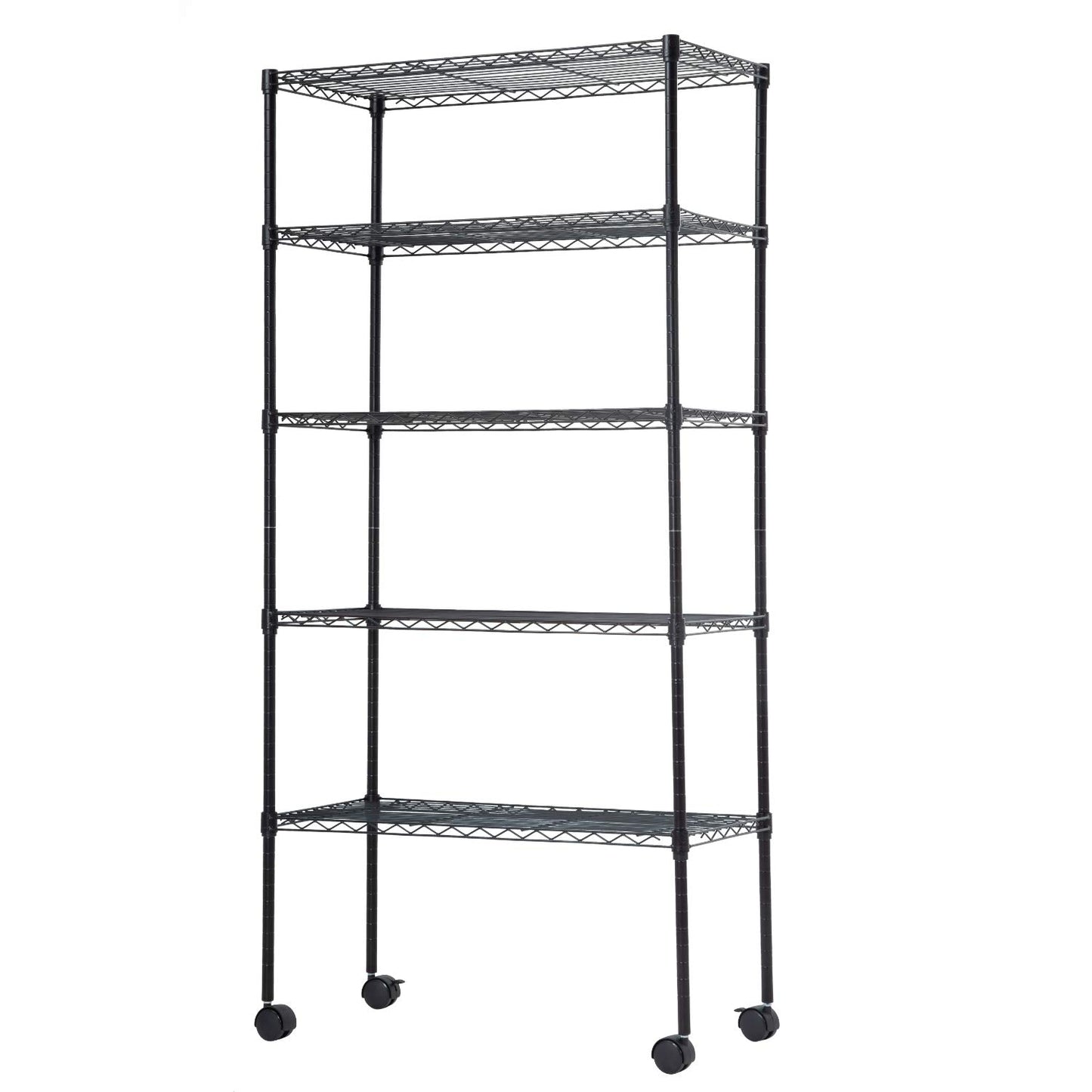 BestOffice | 4-Tier Wire Storage Shelves | 36x14x54 | Black | with Adjustable Racks | Heavy-Duty Metal Shelf, Holds Upto 1000 lbs | No-Tool Assembly | Ideal for Home & Garage Shelving