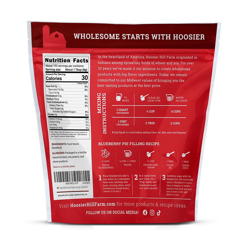Hoosier Hill Farm Clear Jel Thickener (Cook-Type), 3LB (Pack of 1)