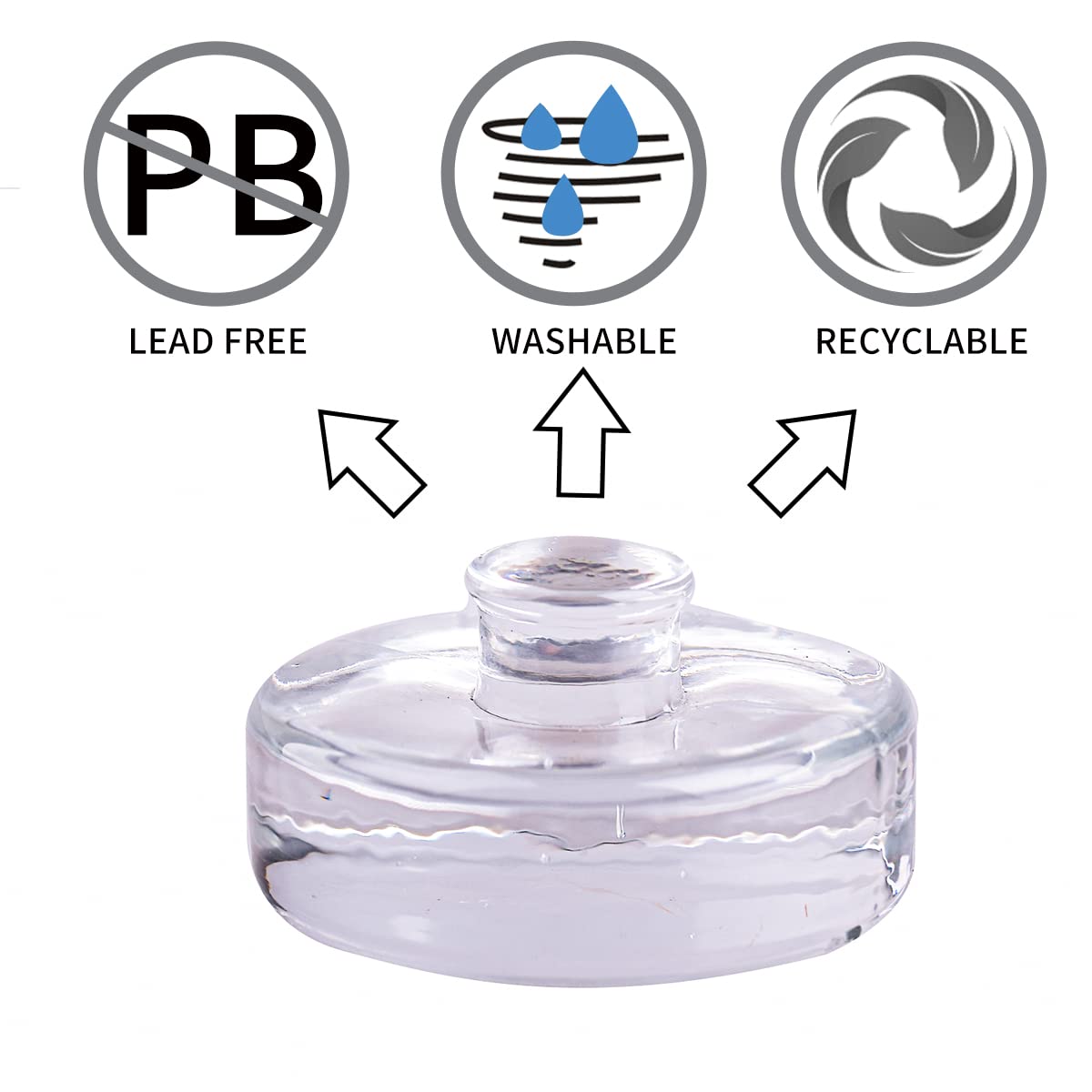 Eleganttime 4 Pack Easy Grip Handle Glass Fermentation Weights Great Mason Jar Wide Mouth Canning Fermenting Pickling Sourkrout Kraut Weight Fermentation Kit