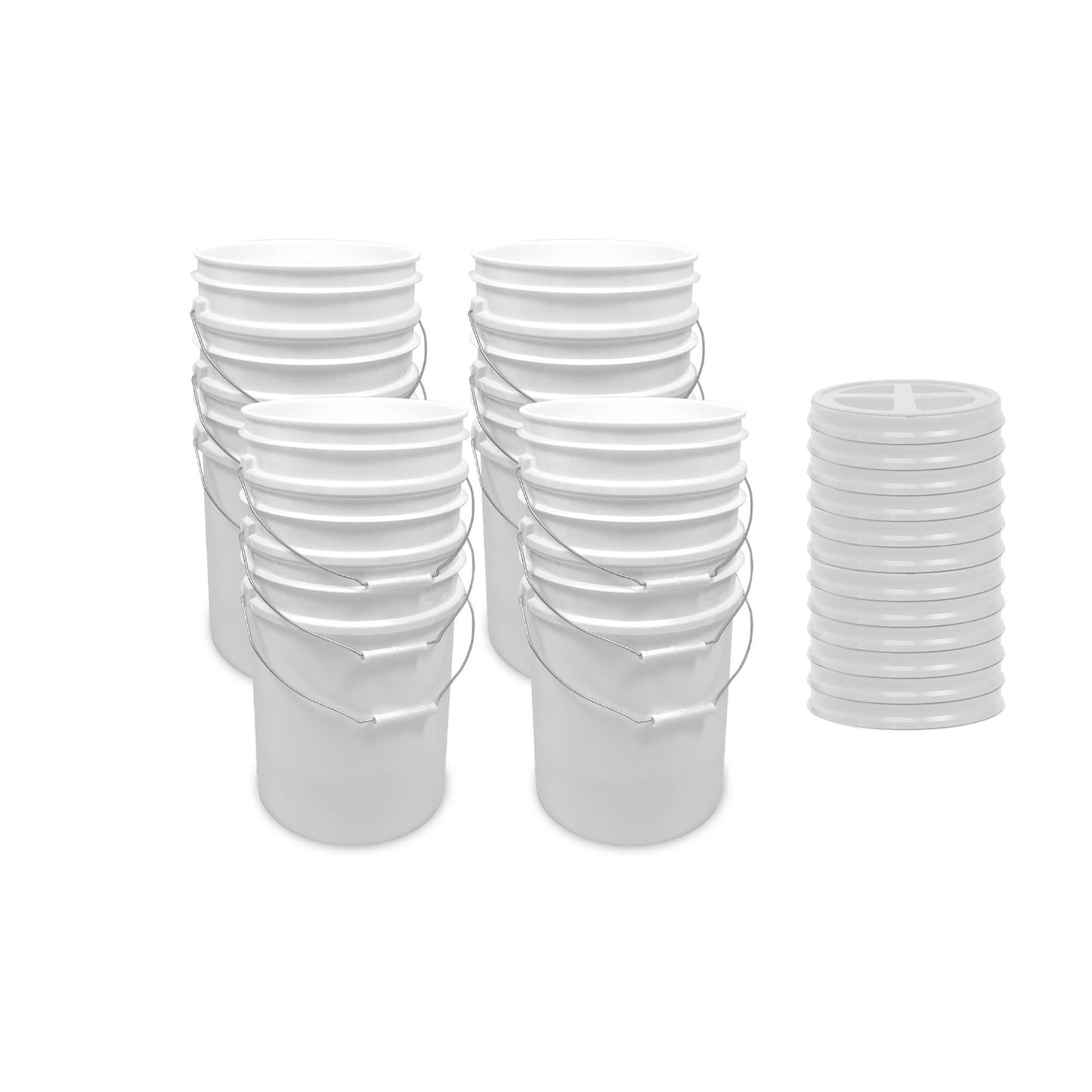 ePackageSupply Premium 5 Gallon Food Grade Plastic Pail with Gamma Seal Lid | Made in USA | BPA-Free | Heavy-Duty 90 Mil | Airtight Stackable Container, 6 Count