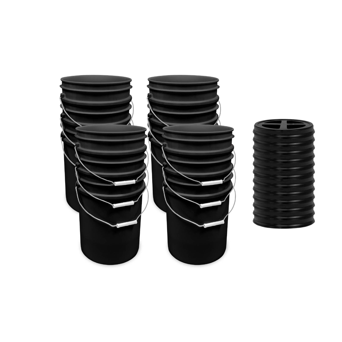 ePackageSupply Premium 5 Gallon Food Grade Plastic Pail with Gamma Seal Lid | Made in USA | BPA-Free | Heavy-Duty 90 Mil | Airtight Stackable Container, 6 Count