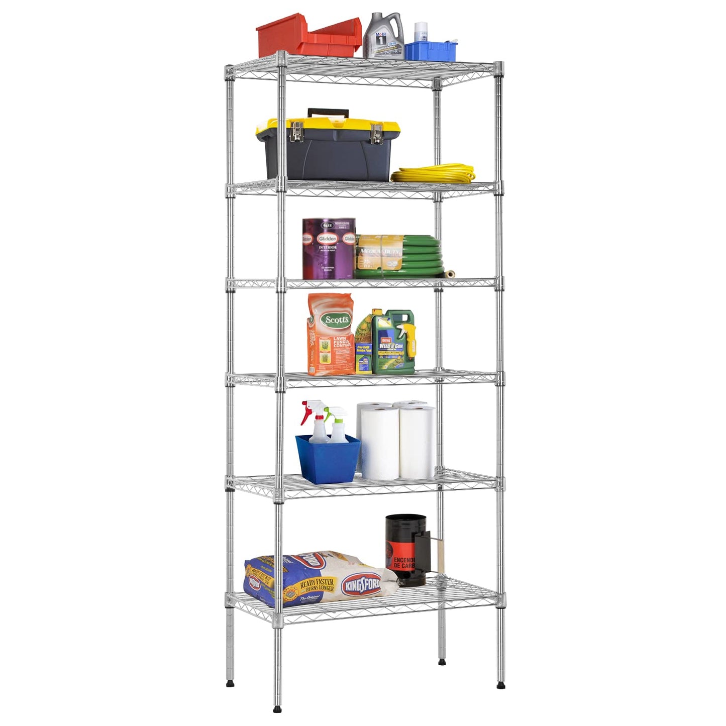 BestOffice | 4-Tier Wire Storage Shelves | 36x14x54 | Black | with Adjustable Racks | Heavy-Duty Metal Shelf, Holds Upto 1000 lbs | No-Tool Assembly | Ideal for Home & Garage Shelving