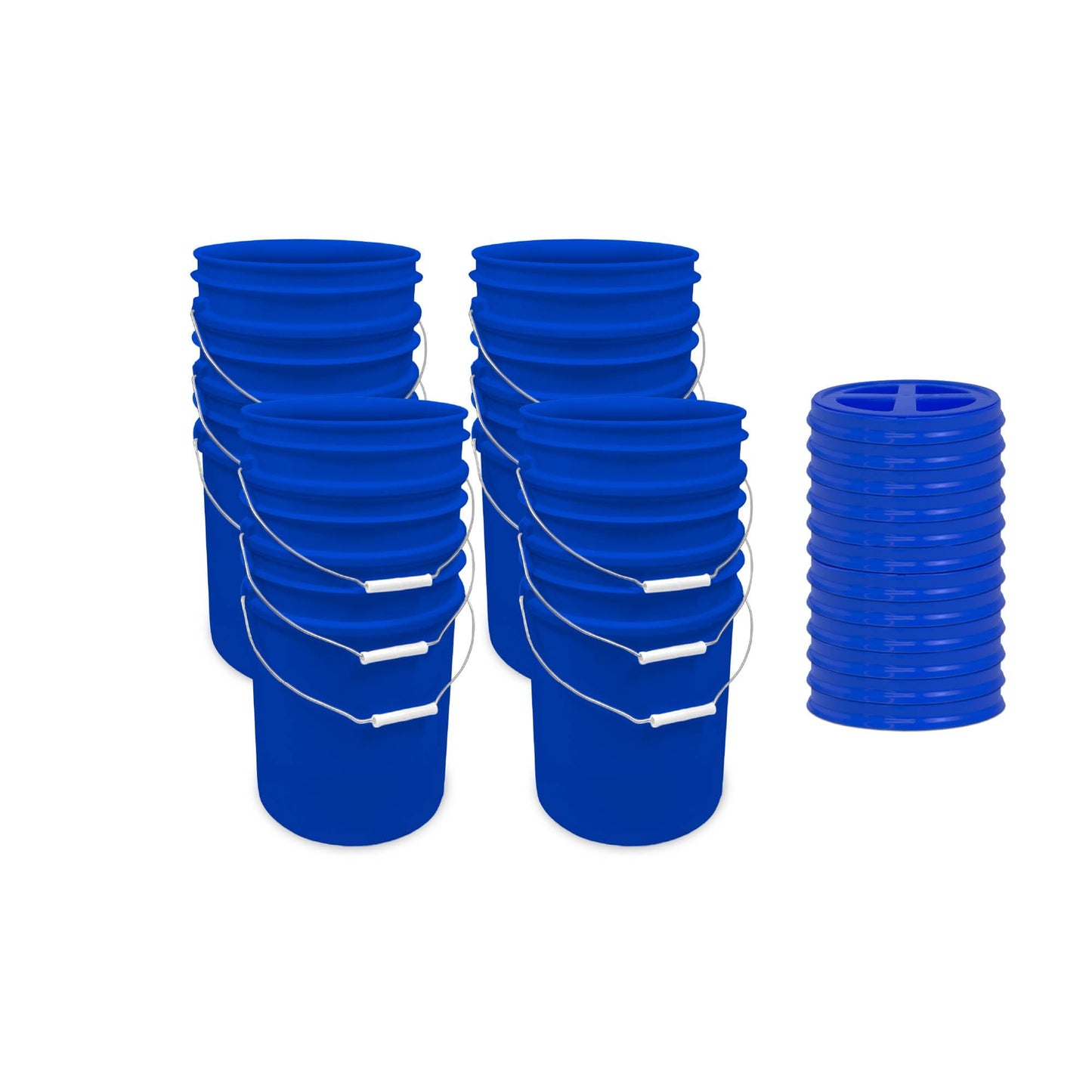 ePackageSupply Premium 5 Gallon Food Grade Plastic Pail with Gamma Seal Lid | Made in USA | BPA-Free | Heavy-Duty 90 Mil | Airtight Stackable Container, 6 Count