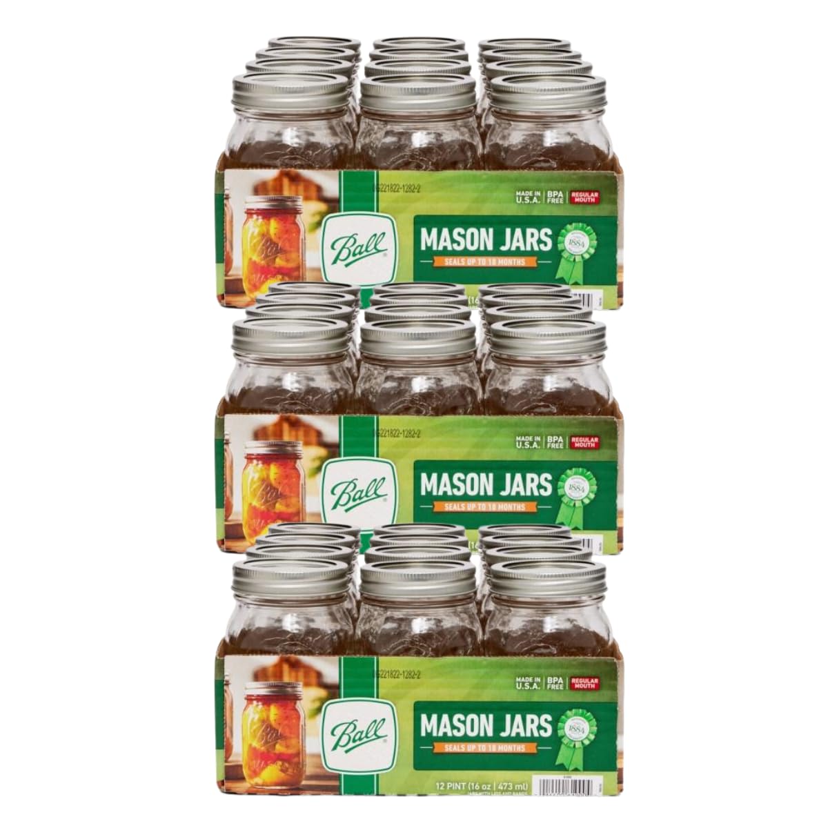Ball Wide Mouth Glass Mason Jars with Lids and Bands, Used for Canning, Pickling, Juice, Jam, Jelly, Quart Size 32 Ounce (Pack of 2)