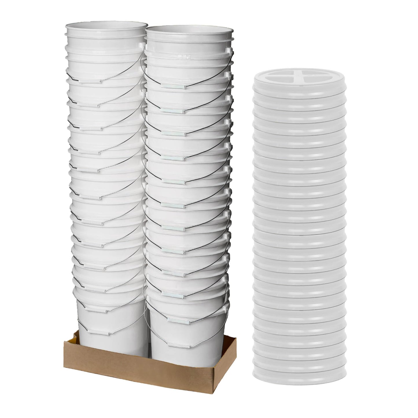 ePackageSupply Premium 5 Gallon Food Grade Plastic Pail with Gamma Seal Lid | Made in USA | BPA-Free | Heavy-Duty 90 Mil | Airtight Stackable Container, 6 Count