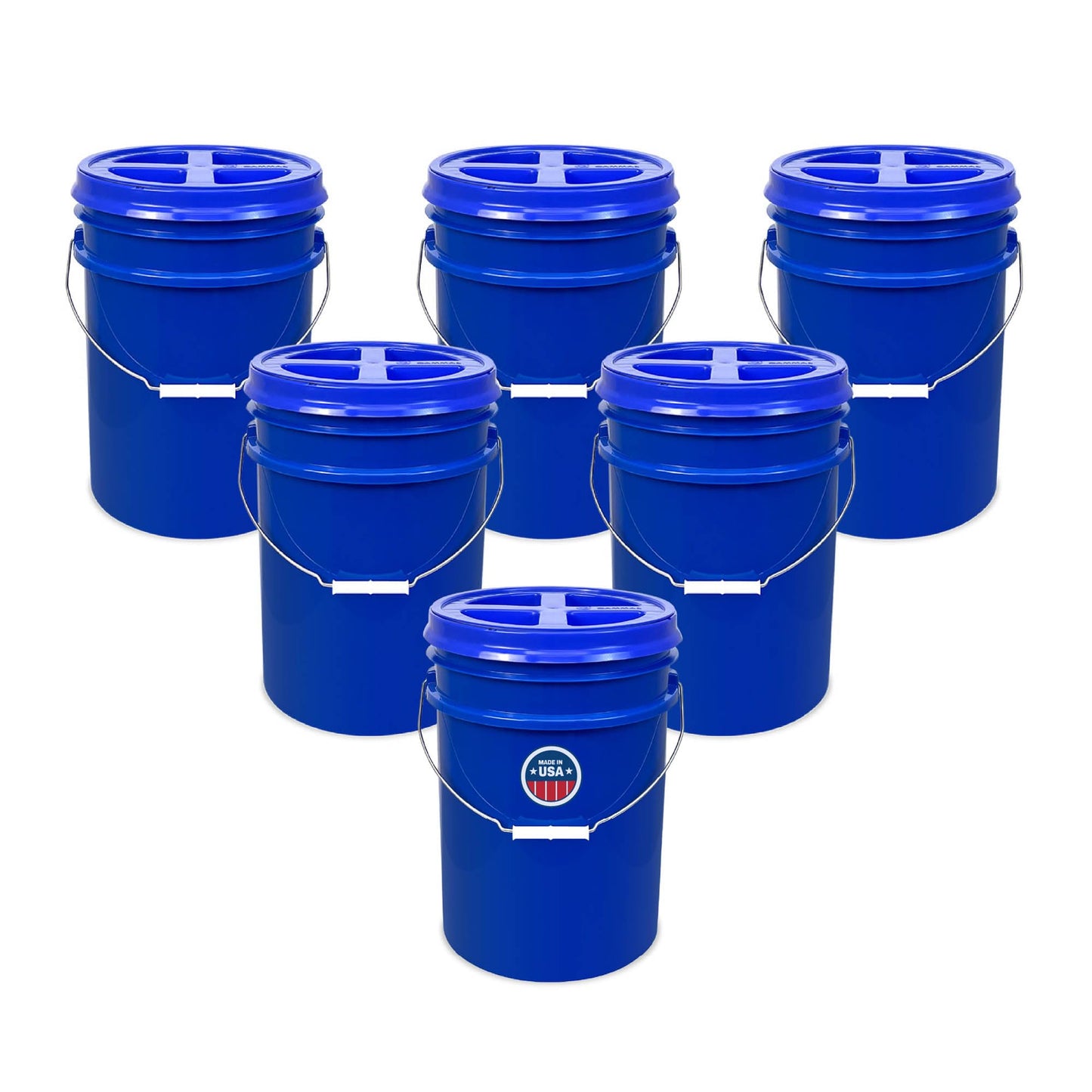 ePackageSupply Premium 5 Gallon Food Grade Plastic Pail with Gamma Seal Lid | Made in USA | BPA-Free | Heavy-Duty 90 Mil | Airtight Stackable Container, 6 Count