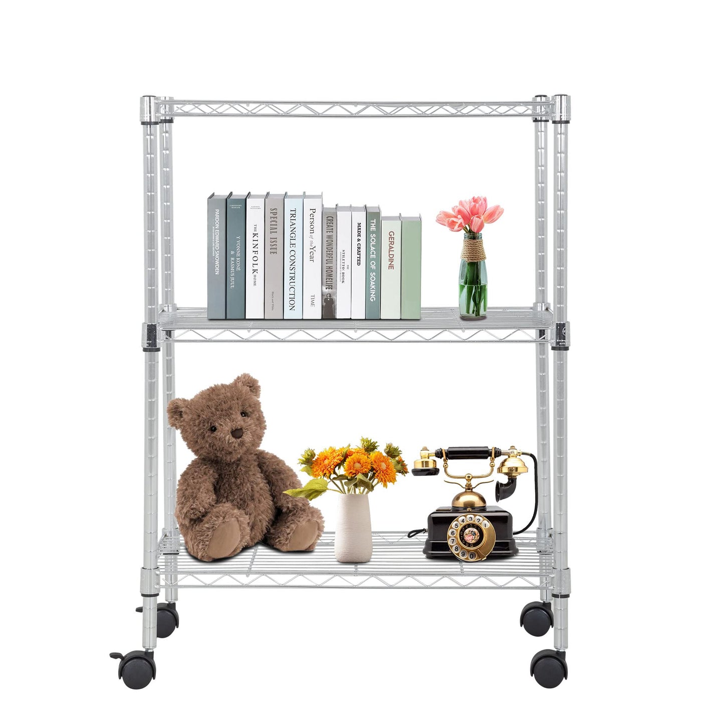BestOffice | 4-Tier Wire Storage Shelves | 36x14x54 | Black | with Adjustable Racks | Heavy-Duty Metal Shelf, Holds Upto 1000 lbs | No-Tool Assembly | Ideal for Home & Garage Shelving