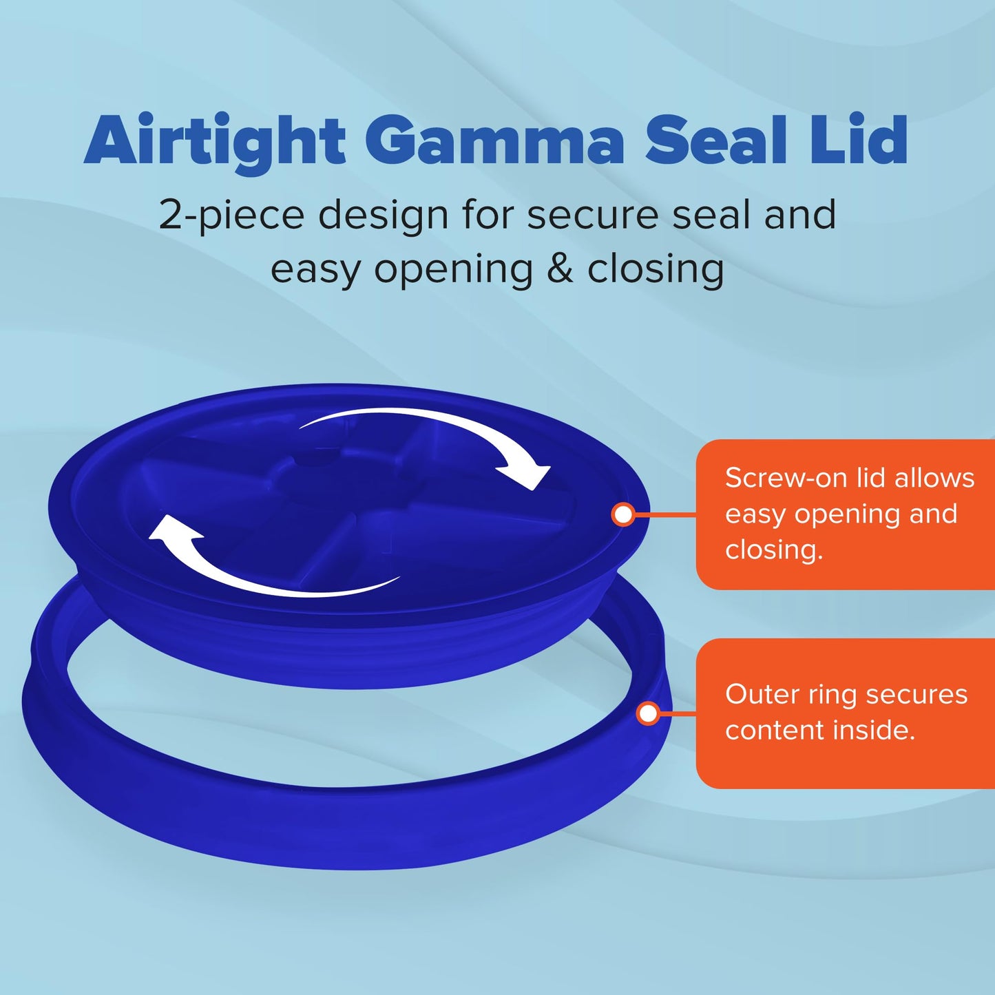 ePackageSupply Premium 5 Gallon Food Grade Plastic Pail with Gamma Seal Lid | Made in USA | BPA-Free | Heavy-Duty 90 Mil | Airtight Stackable Container, 6 Count