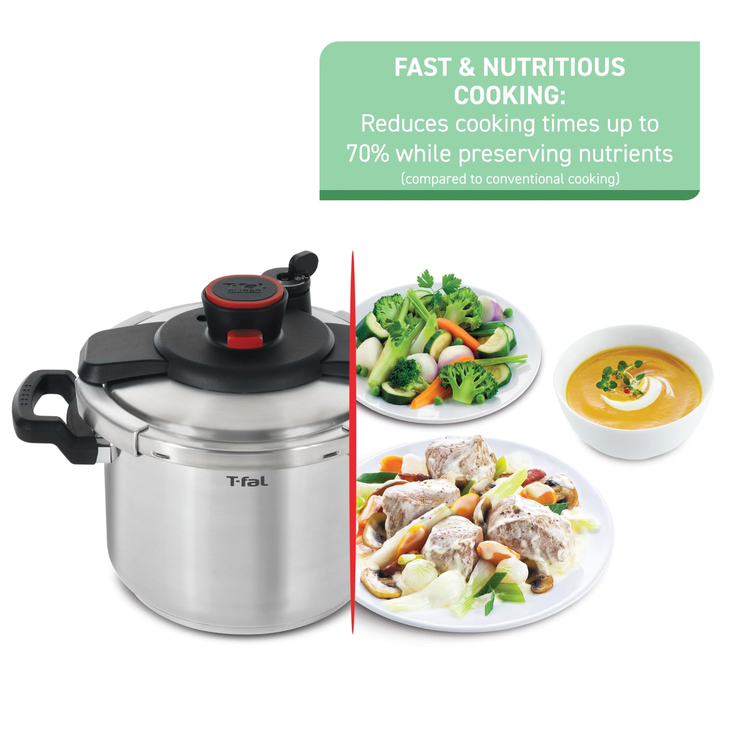 T-fal Pressure Cooker Aluminum Pressure Canner, 22 Quart, 3 PSI Settings, Cookware, Pots and Pans, Large Capacity, Cooling Racks, Recipe Booket, Canning Vegetables, Meats, Poultry, Seafood, Silver