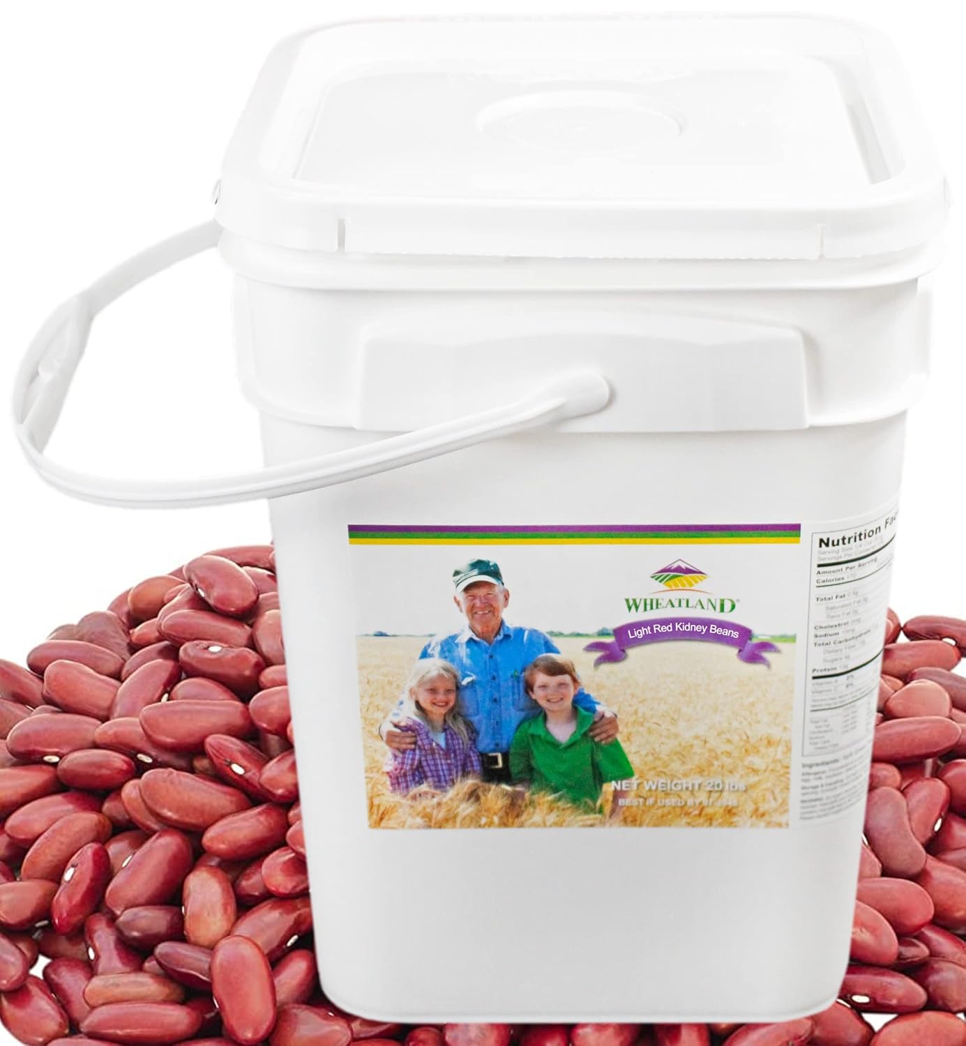 Wheatland™ Red Kidney Beans • Farm Fresh • Mylar, Oxygen Absorber and Bucket Provide 25 Year Shelf Life • Lab-tested ISO 17025 Verified Chemical-Free • Never Irradiated, No desiccants and Non GMO • High Trust Seller • Emergency Food Storage 40 Year Legacy