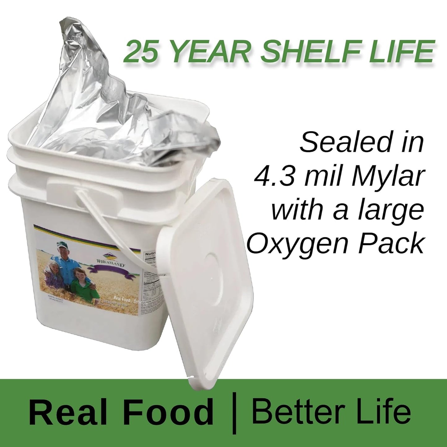 Wheatland™ Red Kidney Beans • Farm Fresh • Mylar, Oxygen Absorber and Bucket Provide 25 Year Shelf Life • Lab-tested ISO 17025 Verified Chemical-Free • Never Irradiated, No desiccants and Non GMO • High Trust Seller • Emergency Food Storage 40 Year Legacy