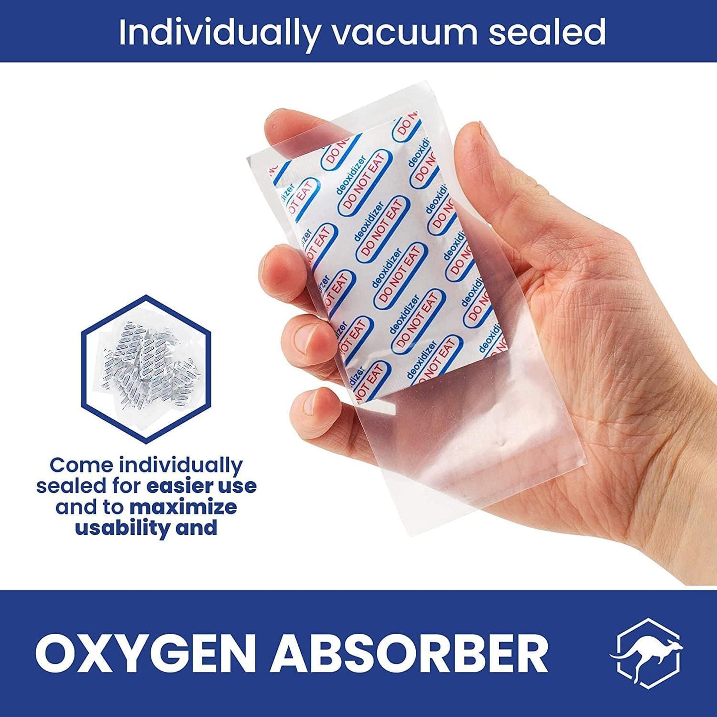 Wallaby 2500cc Oxygen Absorbers - 20 Count (Individually Sealed) - for Long Term Food Storage & Survival, Mylar Bags, Canning, Harvest Right Freeze Dryer