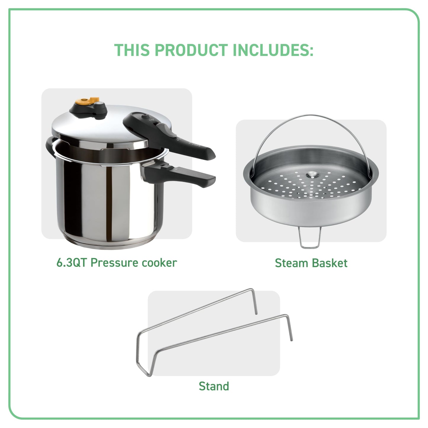 T-fal Pressure Cooker Aluminum Pressure Canner, 22 Quart, 3 PSI Settings, Cookware, Pots and Pans, Large Capacity, Cooling Racks, Recipe Booket, Canning Vegetables, Meats, Poultry, Seafood, Silver