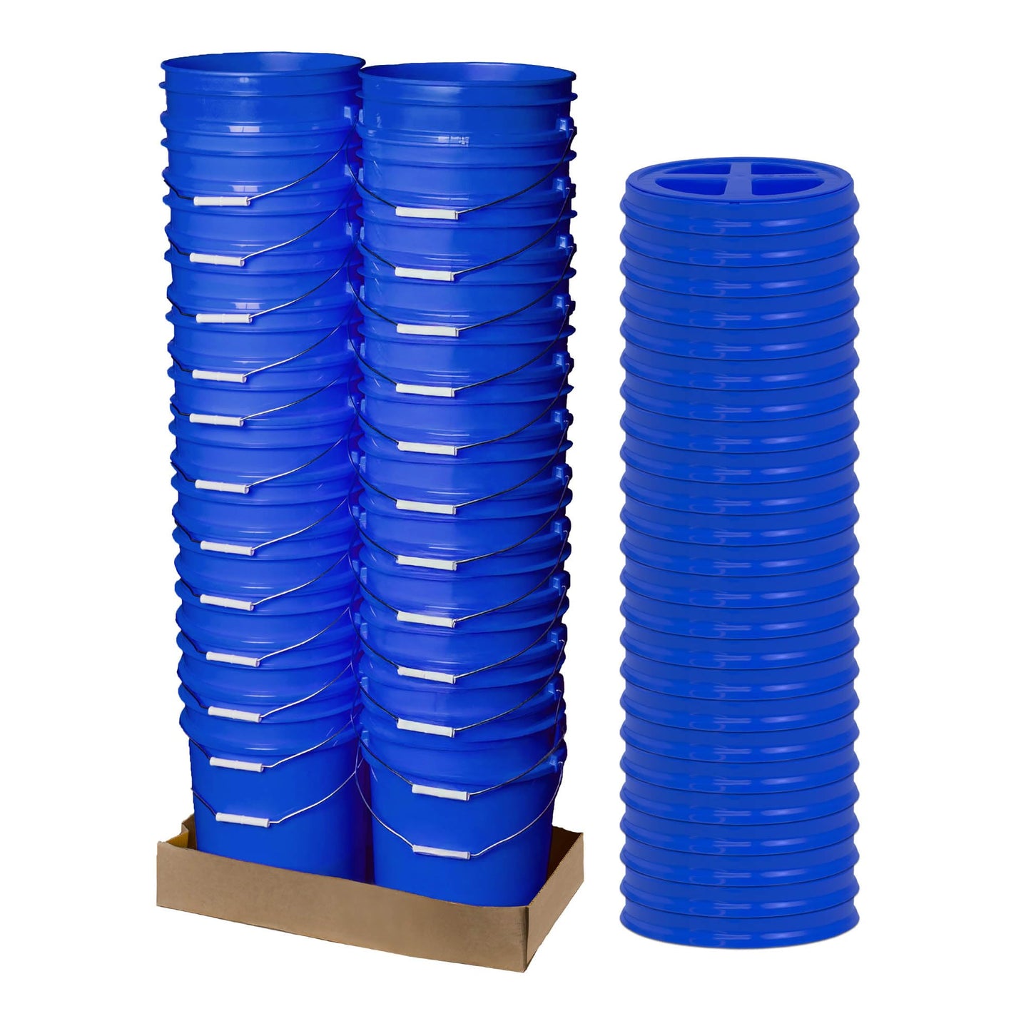 ePackageSupply Premium 5 Gallon Food Grade Plastic Pail with Gamma Seal Lid | Made in USA | BPA-Free | Heavy-Duty 90 Mil | Airtight Stackable Container, 6 Count