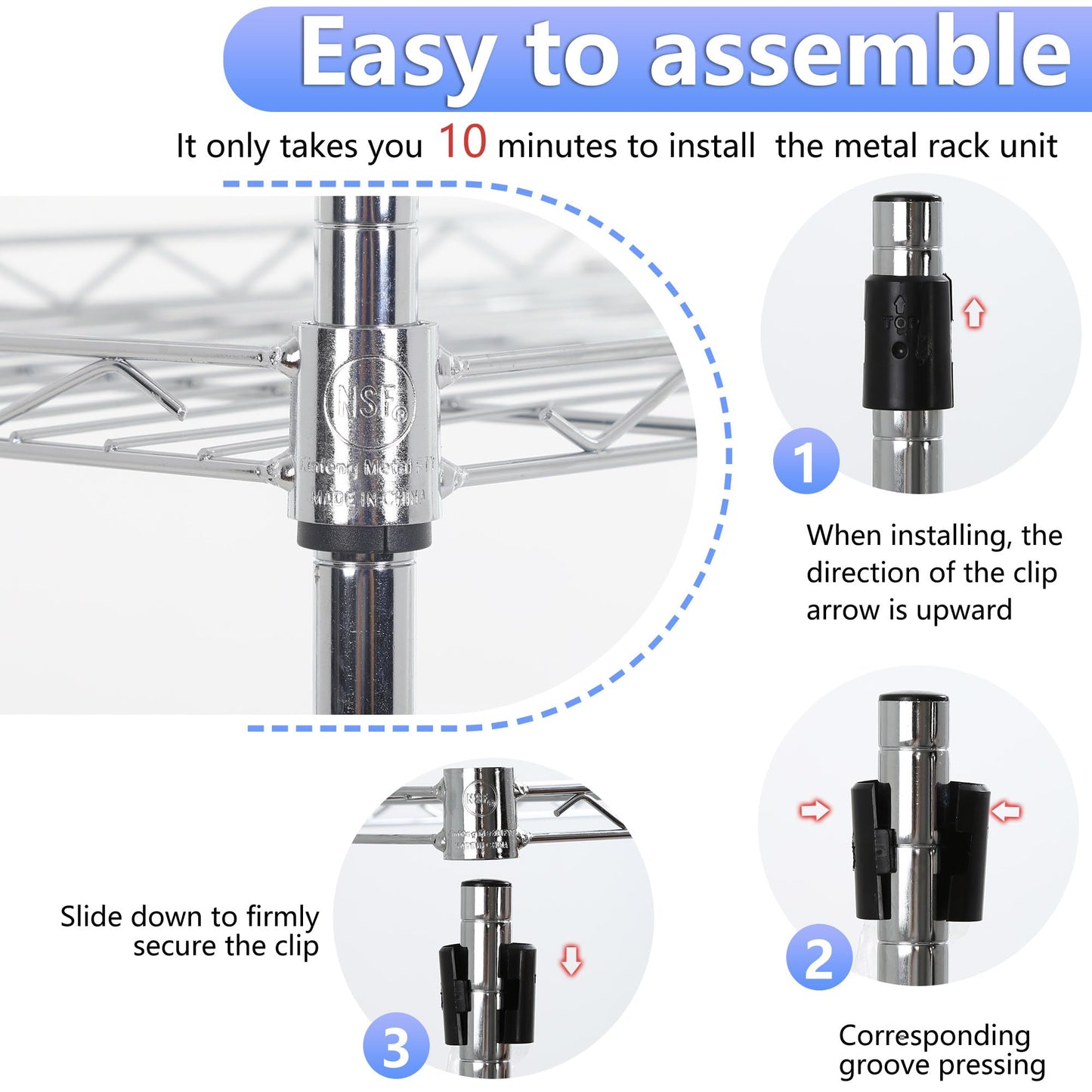 BestOffice | 4-Tier Wire Storage Shelves | 36x14x54 | Black | with Adjustable Racks | Heavy-Duty Metal Shelf, Holds Upto 1000 lbs | No-Tool Assembly | Ideal for Home & Garage Shelving