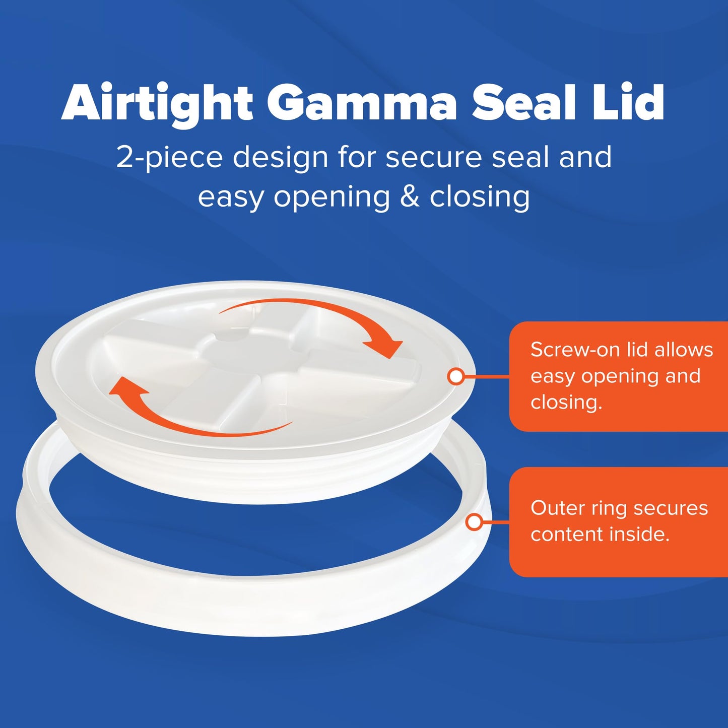 ePackageSupply Premium 5 Gallon Food Grade Plastic Pail with Gamma Seal Lid | Made in USA | BPA-Free | Heavy-Duty 90 Mil | Airtight Stackable Container, 6 Count