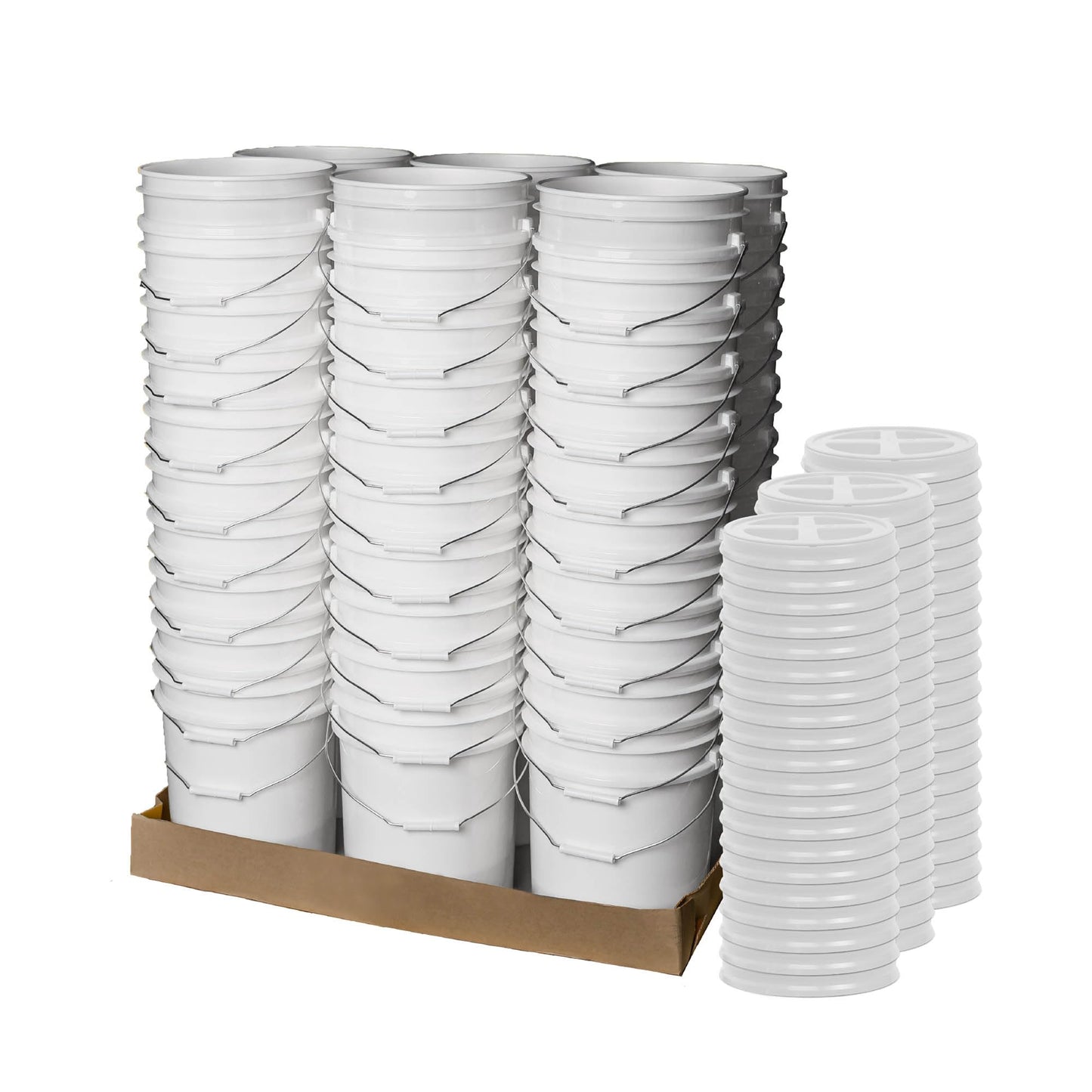 ePackageSupply Premium 5 Gallon Food Grade Plastic Pail with Gamma Seal Lid | Made in USA | BPA-Free | Heavy-Duty 90 Mil | Airtight Stackable Container, 6 Count