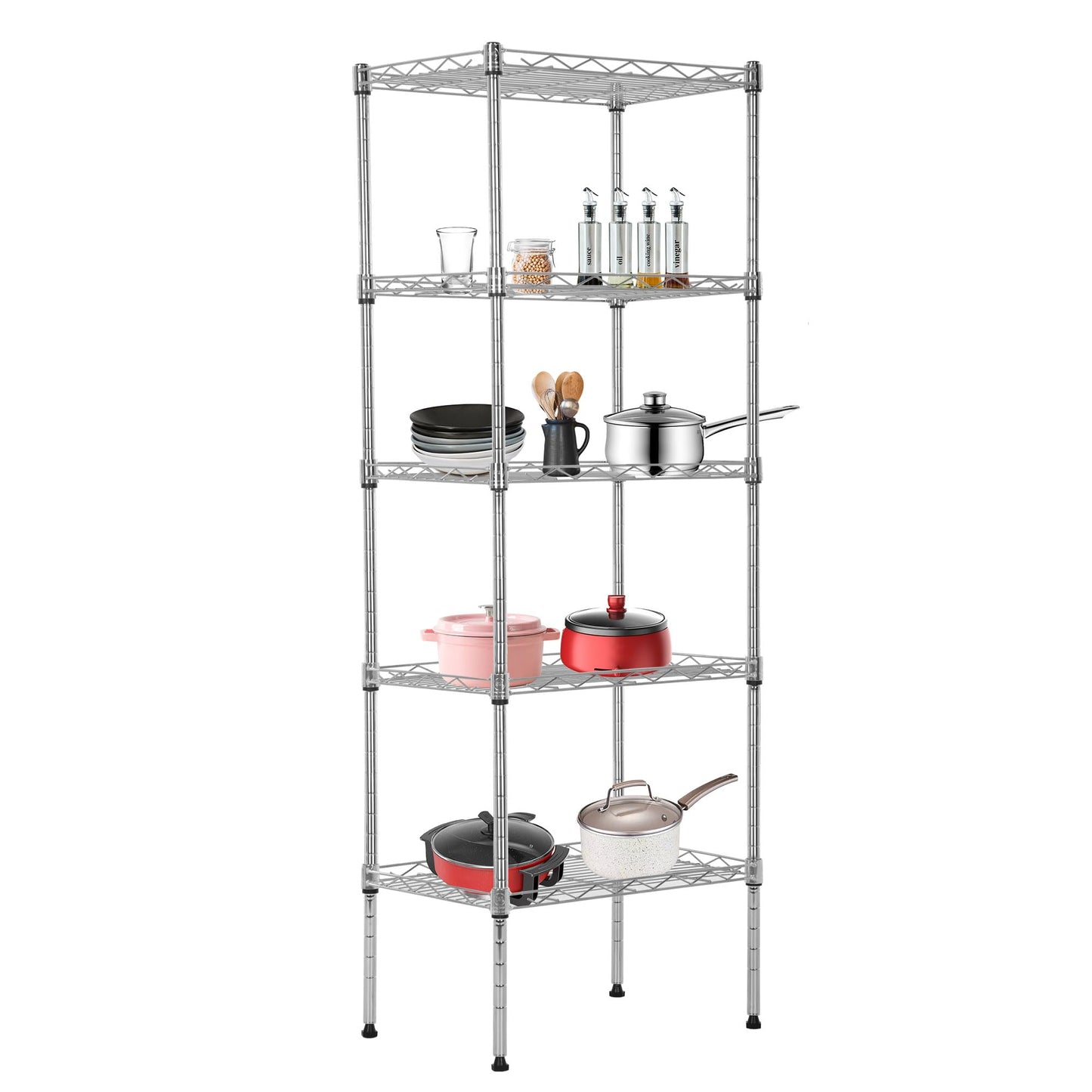 BestOffice | 4-Tier Wire Storage Shelves | 36x14x54 | Black | with Adjustable Racks | Heavy-Duty Metal Shelf, Holds Upto 1000 lbs | No-Tool Assembly | Ideal for Home & Garage Shelving