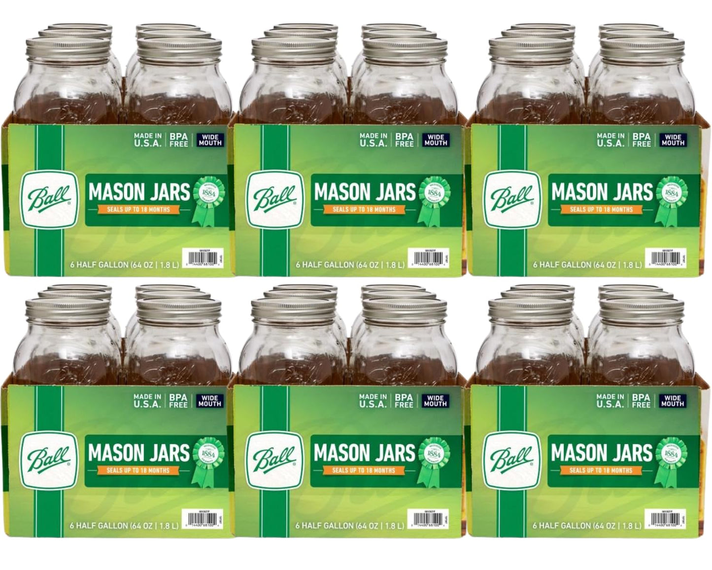 Ball Wide Mouth Glass Mason Jars with Lids and Bands, Used for Canning, Pickling, Juice, Jam, Jelly, Quart Size 32 Ounce (Pack of 2)
