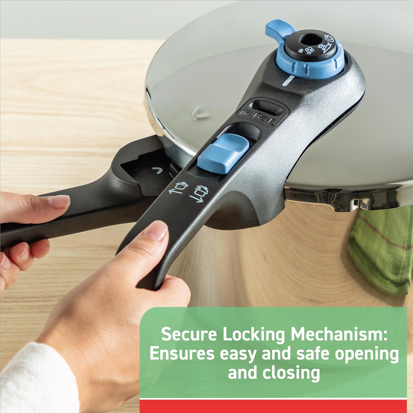 T-fal Pressure Cooker Aluminum Pressure Canner, 22 Quart, 3 PSI Settings, Cookware, Pots and Pans, Large Capacity, Cooling Racks, Recipe Booket, Canning Vegetables, Meats, Poultry, Seafood, Silver