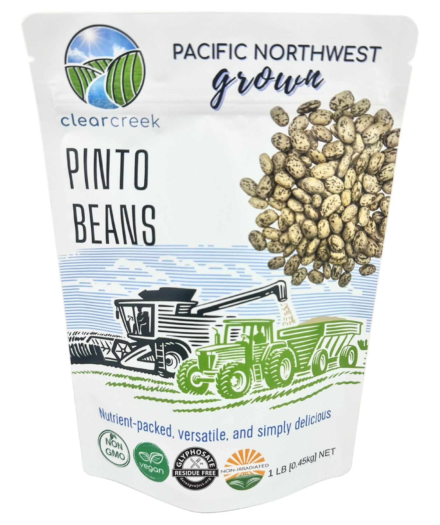 Palouse Brand Certified Glyphosate Residue Free Pinto Beans | 4 lbs | Non-GMO | Kosher