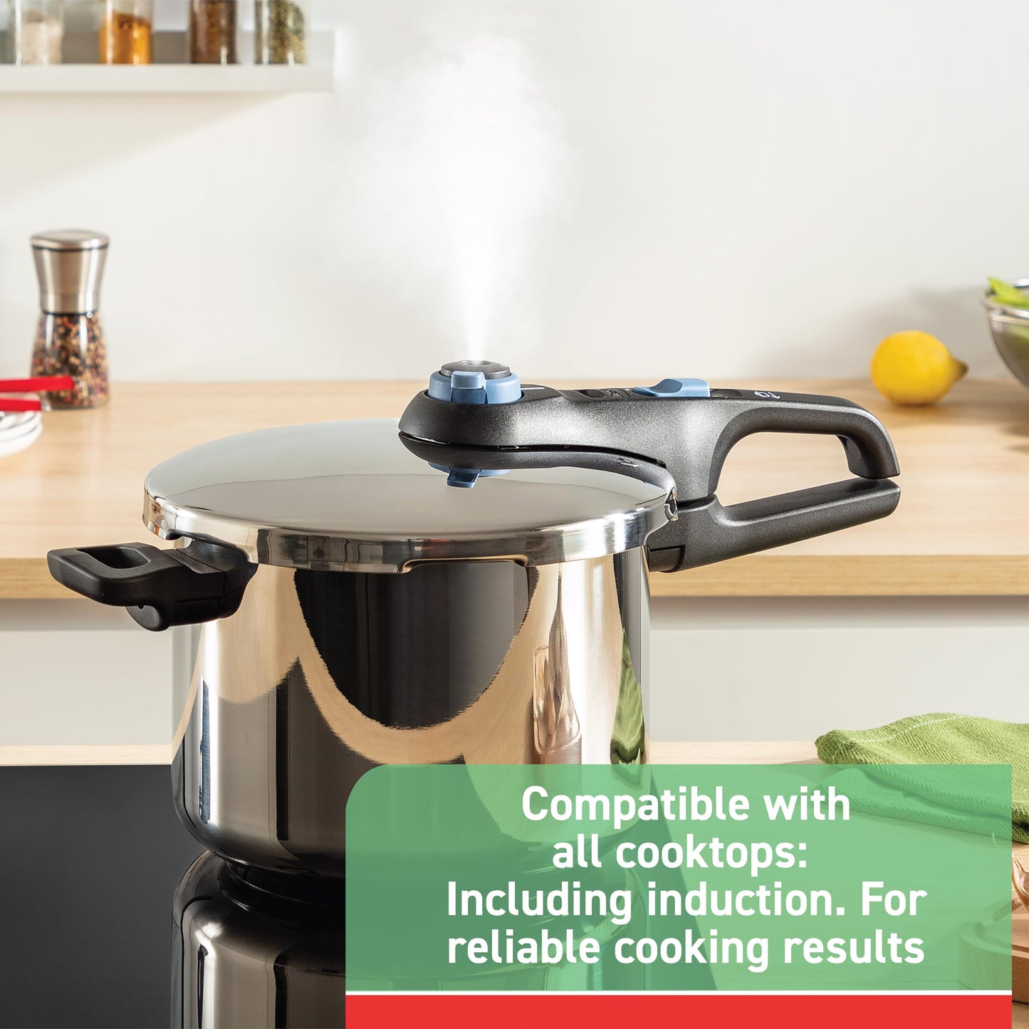 T-fal Pressure Cooker Aluminum Pressure Canner, 22 Quart, 3 PSI Settings, Cookware, Pots and Pans, Large Capacity, Cooling Racks, Recipe Booket, Canning Vegetables, Meats, Poultry, Seafood, Silver