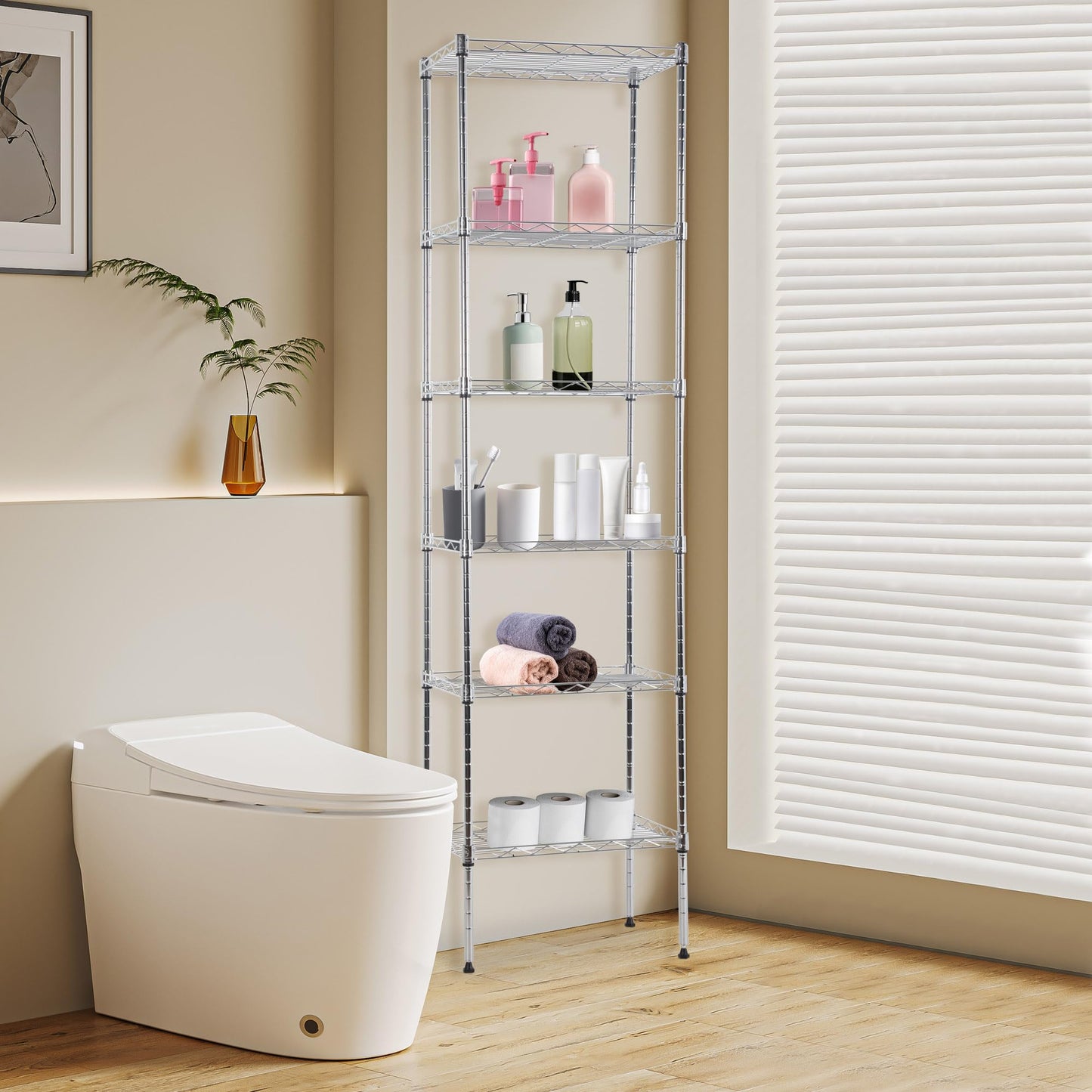 BestOffice | 4-Tier Wire Storage Shelves | 36x14x54 | Black | with Adjustable Racks | Heavy-Duty Metal Shelf, Holds Upto 1000 lbs | No-Tool Assembly | Ideal for Home & Garage Shelving