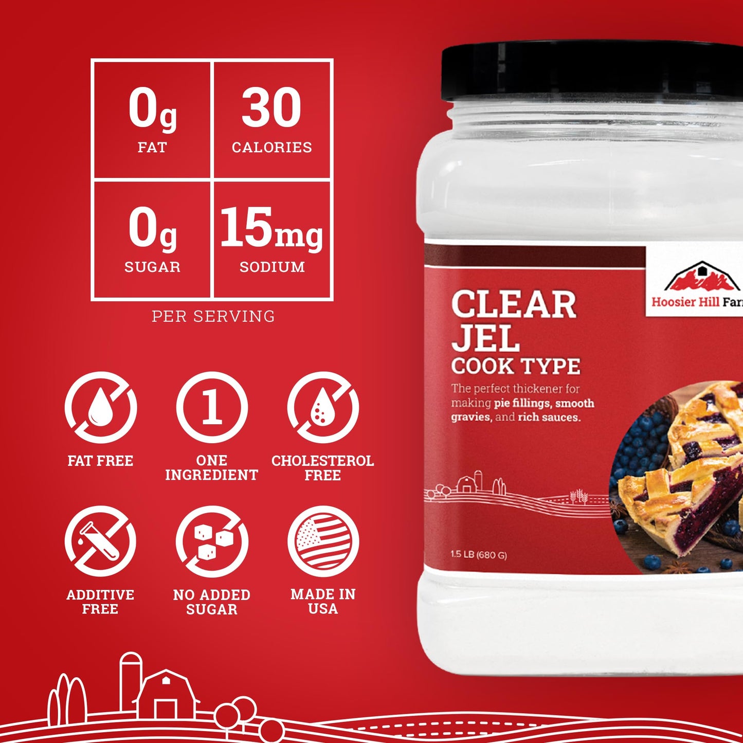 Hoosier Hill Farm Clear Jel Thickener (Cook-Type), 3LB (Pack of 1)