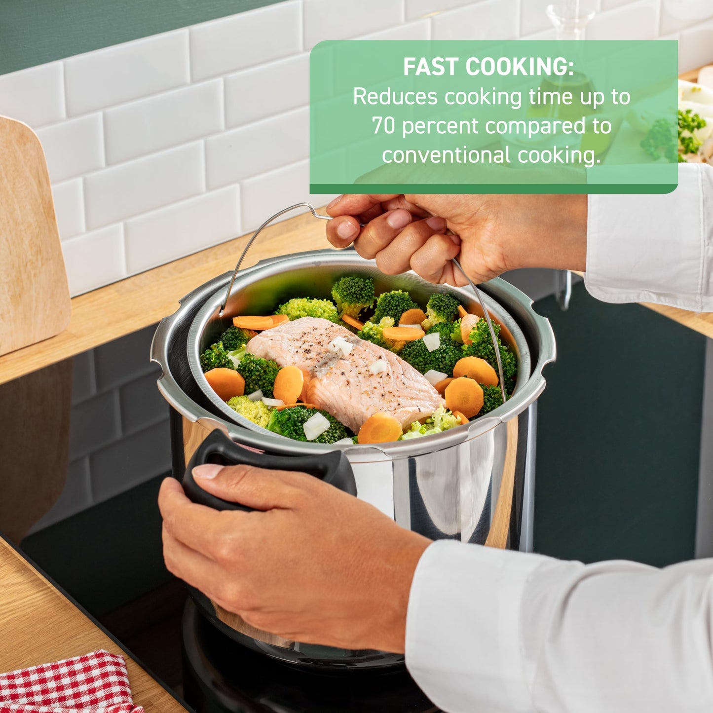 T-fal Pressure Cooker Aluminum Pressure Canner, 22 Quart, 3 PSI Settings, Cookware, Pots and Pans, Large Capacity, Cooling Racks, Recipe Booket, Canning Vegetables, Meats, Poultry, Seafood, Silver