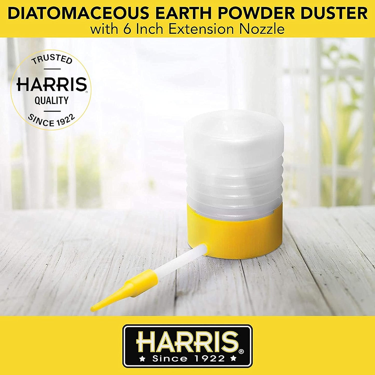 Harris Diatomaceous Earth Powder Duster with 6 Inch Extension Nozzle